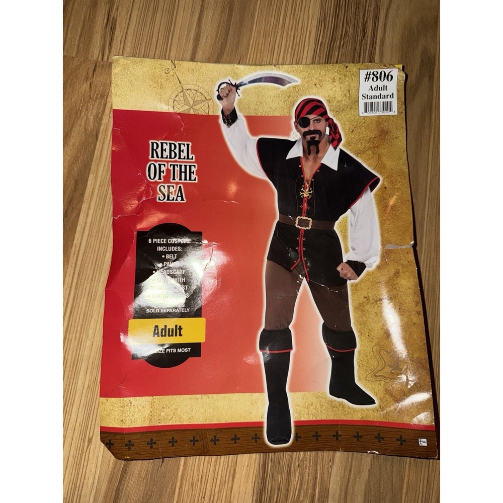 Pirate Rebel Of The Sea Adult Costume Buccaneer #806 Halloween